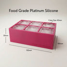 Pink monogrammed ice cube tray dimensions – food grade platinum silicone with 45mm cubes