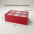 Red monogrammed ice cube tray dimensions – food grade platinum silicone with 45mm cubes