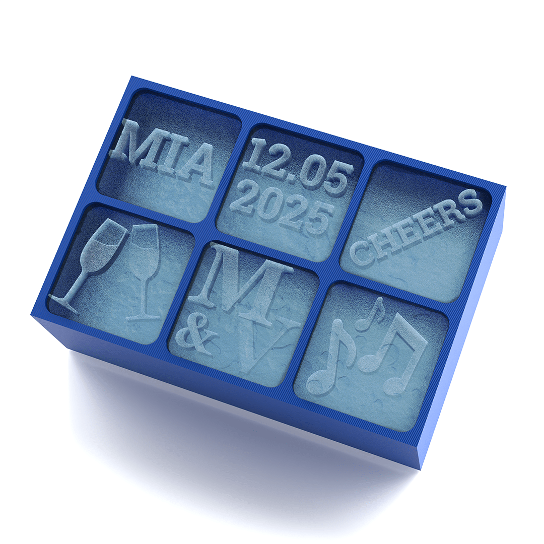 Personalised Special Occasion Ice Tray – Custom Logo, Initials & Date Gift | Engraved Silicone Mould - Chilled Out Creations