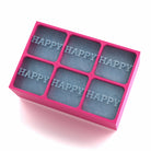 Pink ice tray with HAPPY text – personalised party gift for mum, birthdays, or bridal celebrations