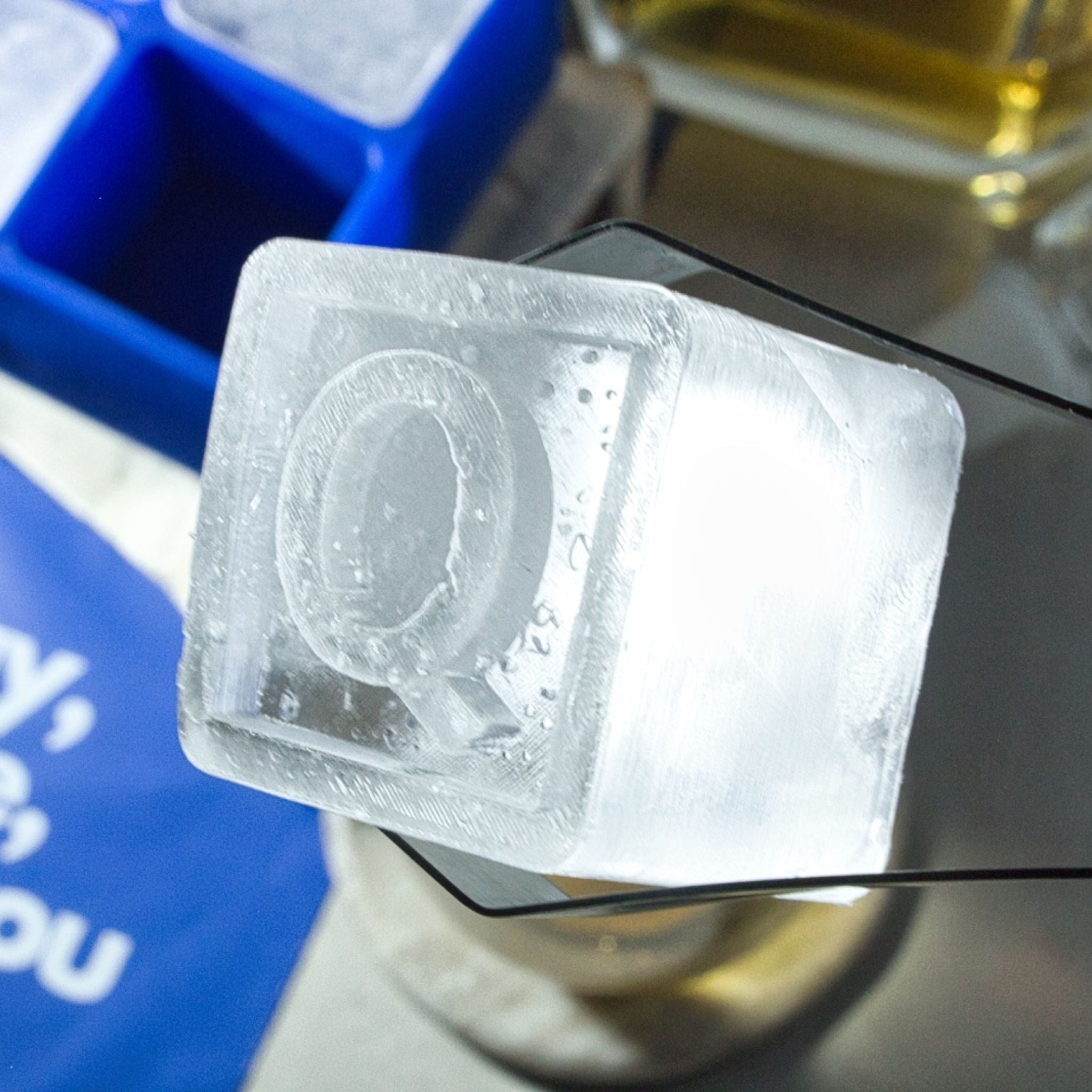 Pure Finish — Classic Blue Q Ice Tray for Custom Keepsake for Husband Keepsakes - Chilled Out Creations
