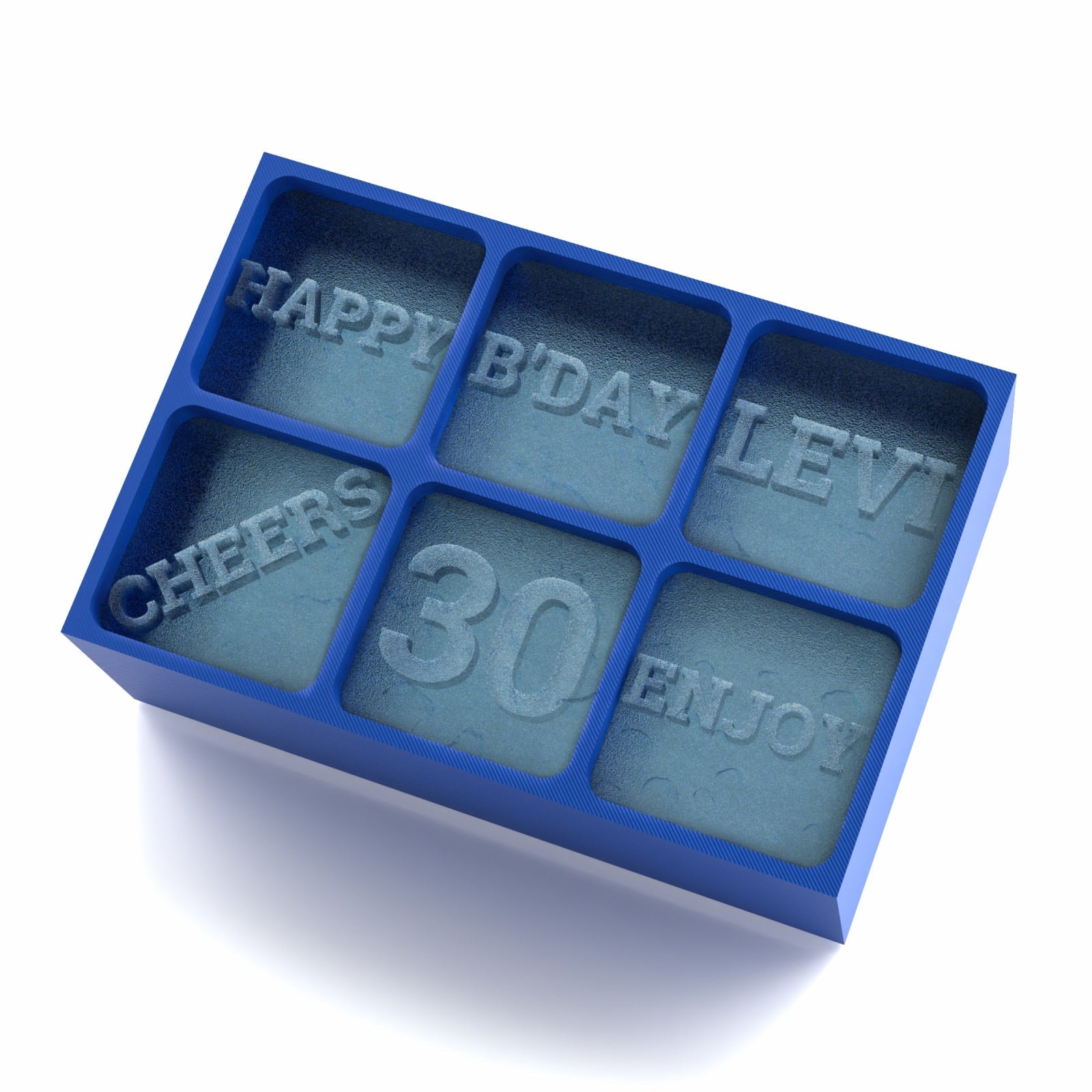Raise a Glass to 30 – Custom Name and Age Ice Tray Birthday Gift for Him – Personalised 6 - Cube Silicone Mould - Chilled Out Creations
