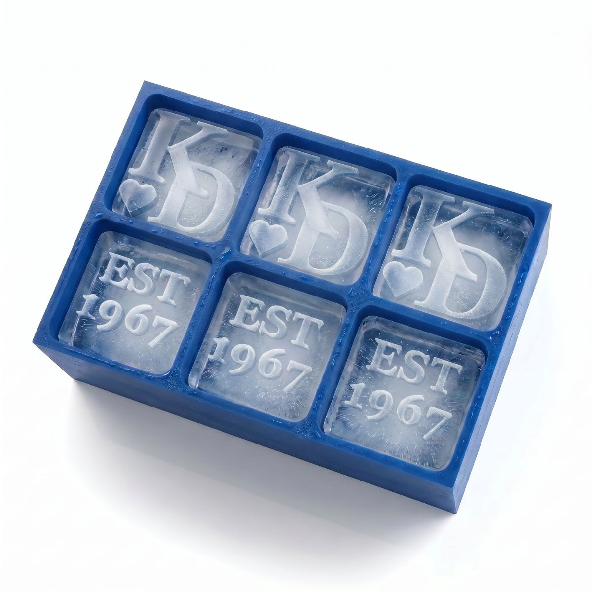 Valentines EST. Year Ice Cube Tray – Personalised Couples Gift Idea - Chilled Out Creations
