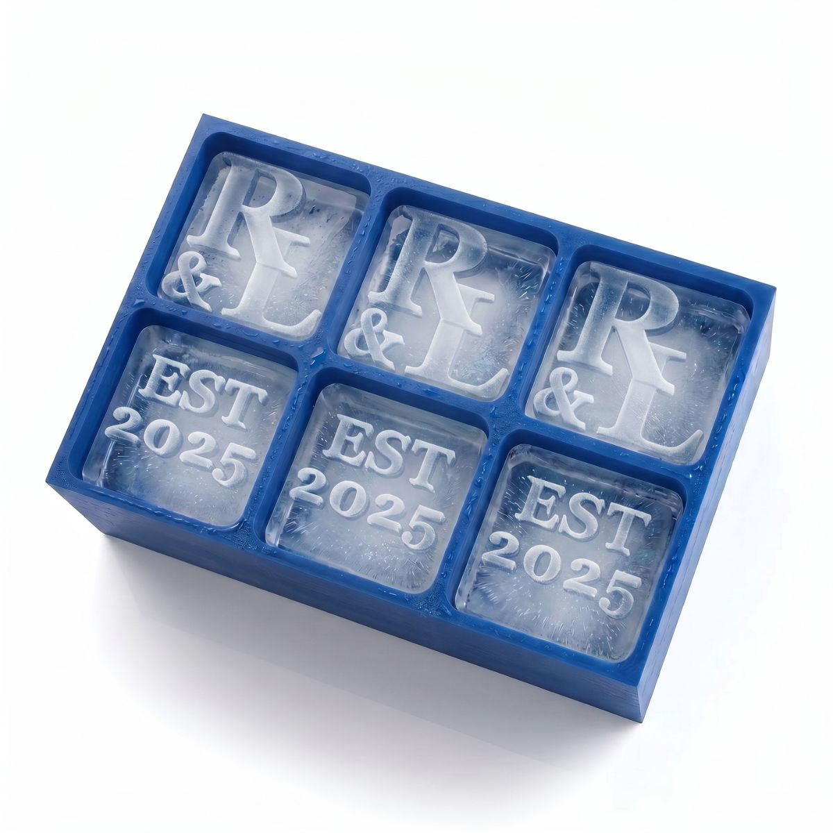Wedding EST. Year Ice Cube Tray – Bride & Groom Initials with Date - Chilled Out Creations