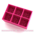Pink personalised wedding initials ice cube tray showing custom initials and heart design with overlay