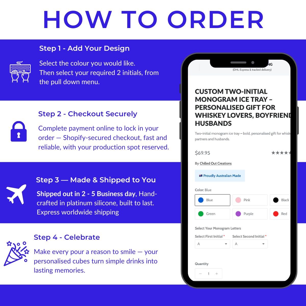 When You’re Out of Ideas, Go Personal - Custom Two Initial Monogram Ice Tray - Chilled Out Creations